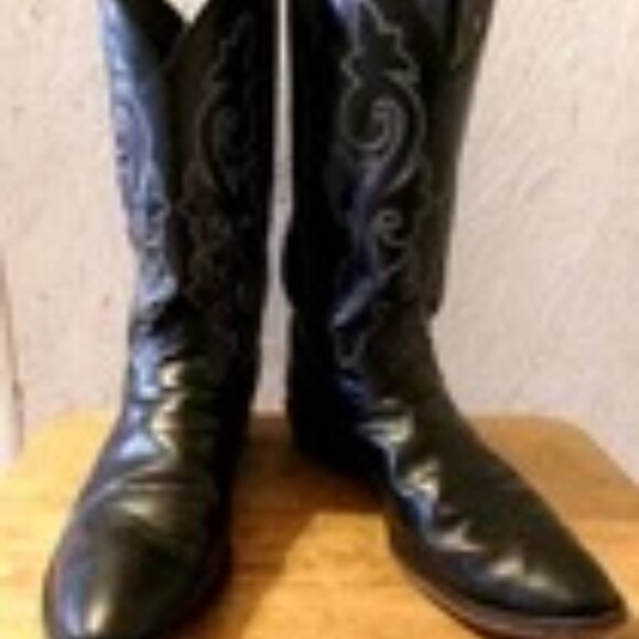 Justin 1409 Mens Boots Sz 10.5 EEE 3E Cowboy Western Black Leather Embroidered main image 10